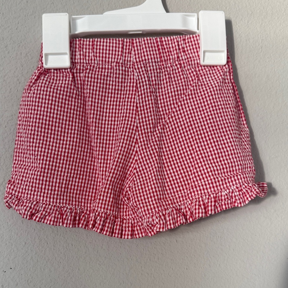 Busy Bees Red Gingham Toddler Girl’s Shorts Sz 2 - Picture 2 of 4